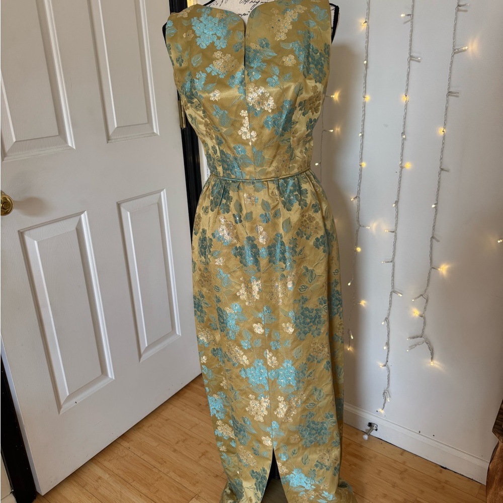 1960s floor length bombshell dress